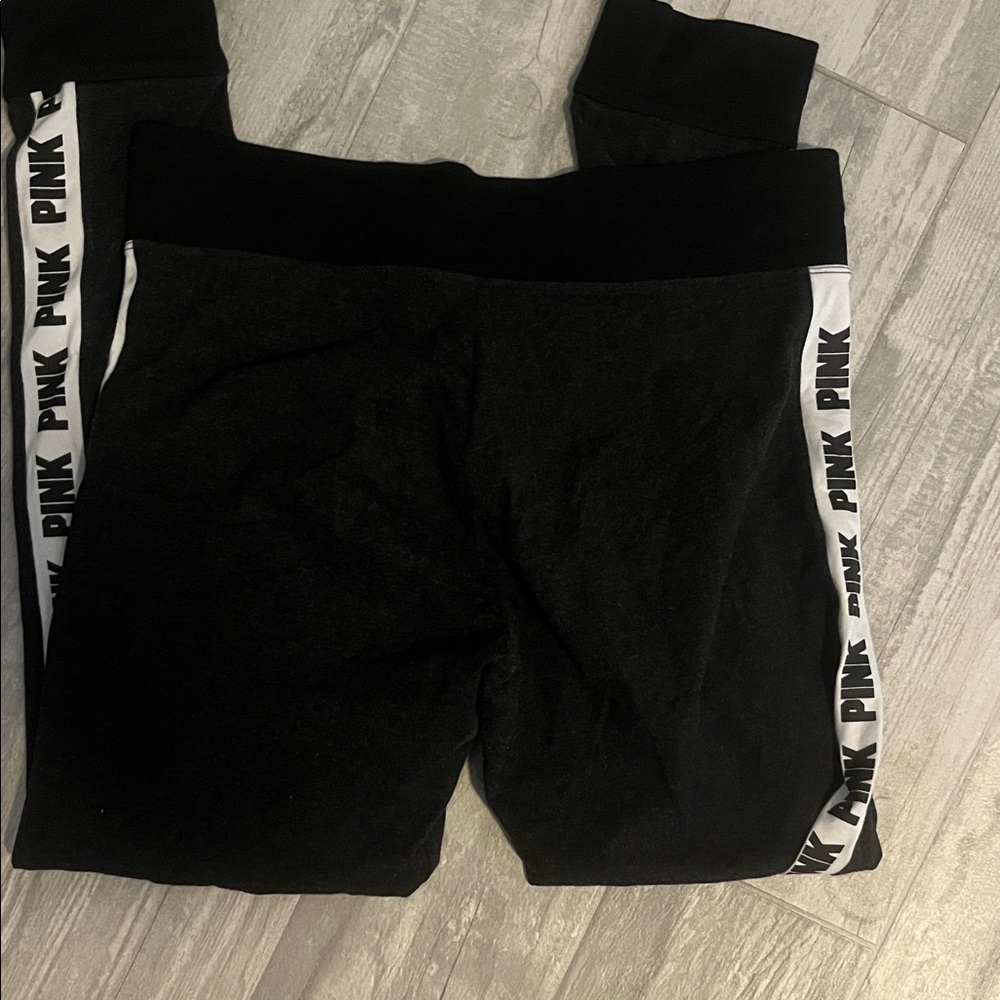 PINK Victoria's Secret Dark Gray Joggers with White Accents - Picture 4 of 4